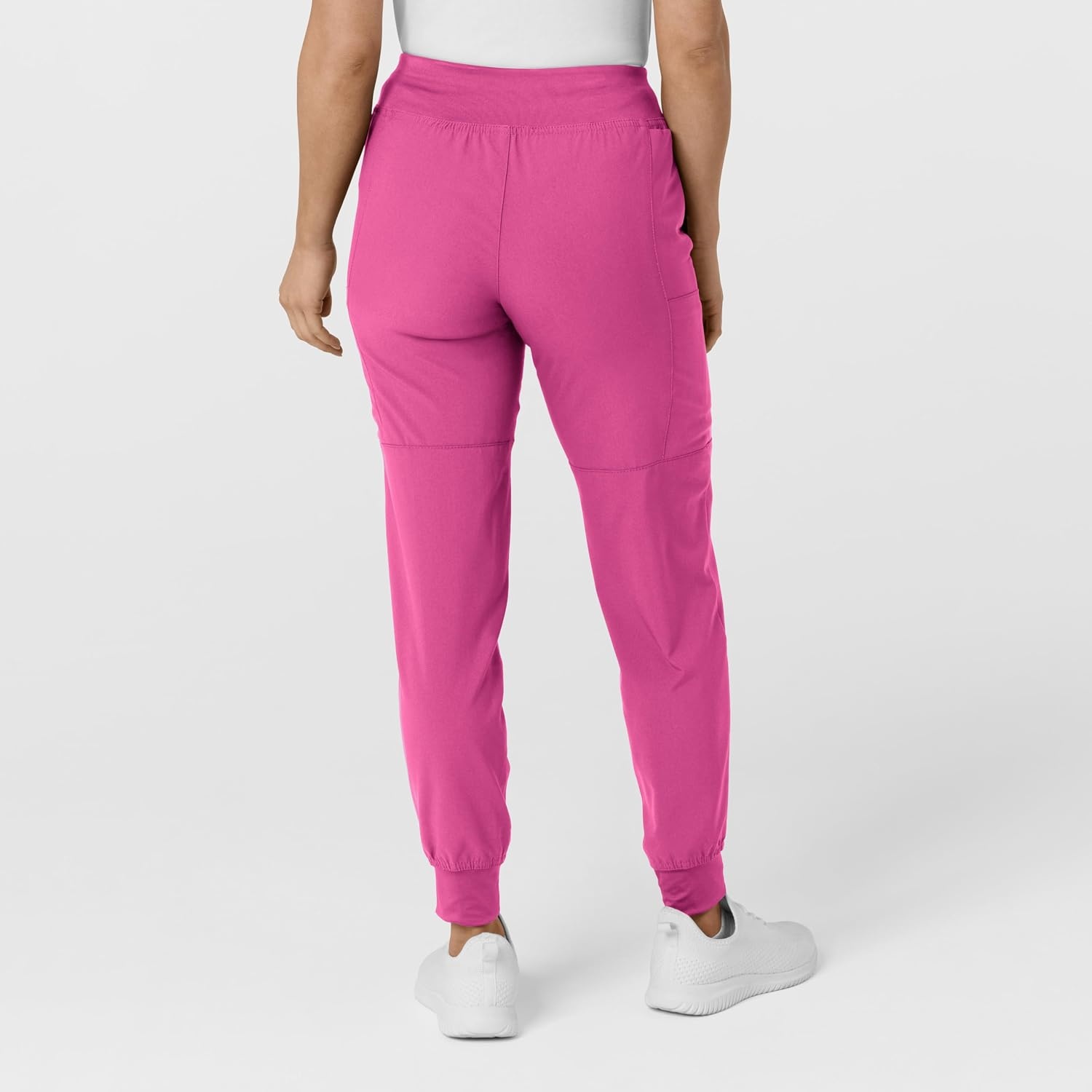 WINK Scrubs for Women, W123, Comfort Waist Cargo Joggers Pants with 8 Pockets(Hot Pink)