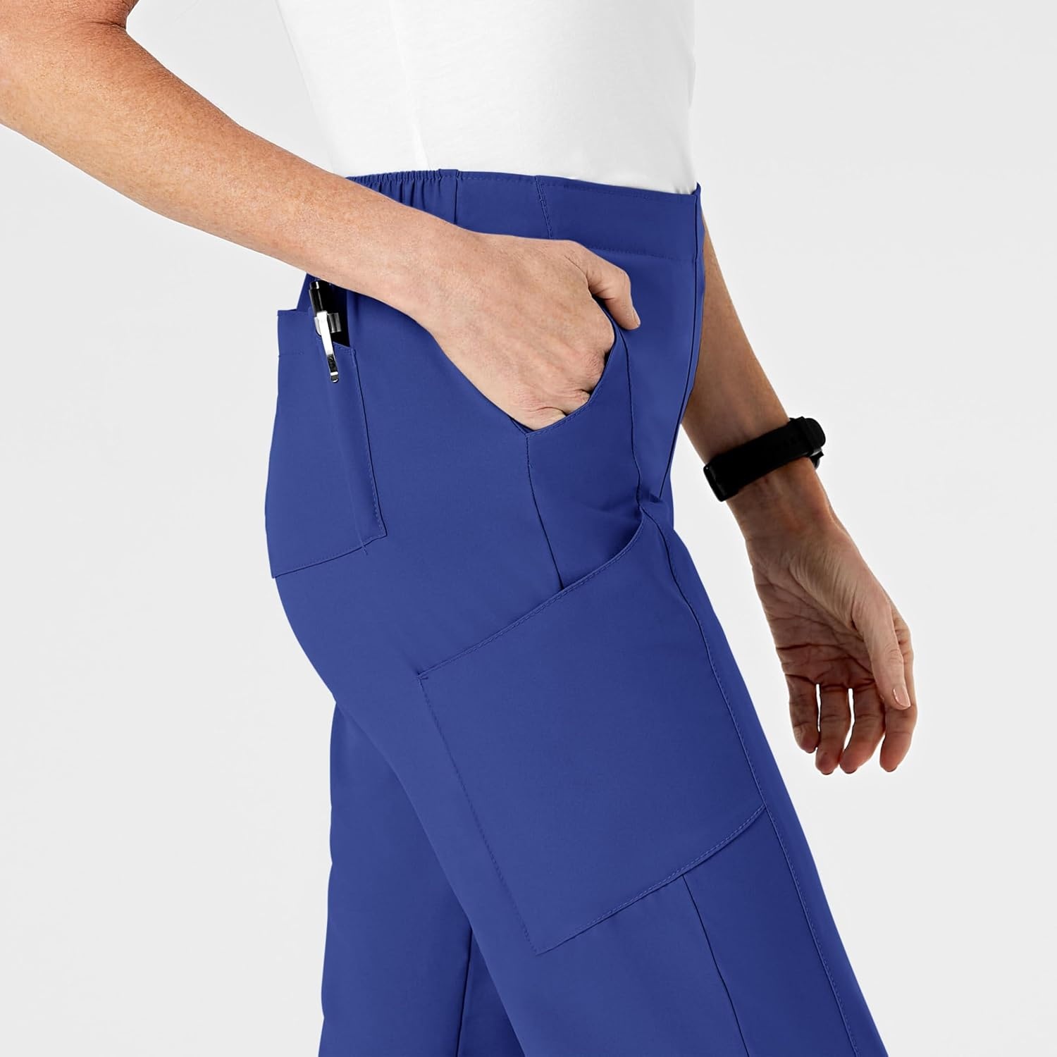 Wink W123 Women’s Flat Front Cargo Scrub Pant(Galaxy Blue)