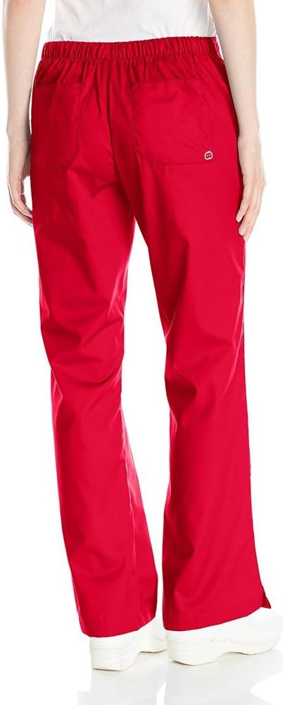 Wink WonderWORK Women’s Flare Leg Scrub Pant, Red, L