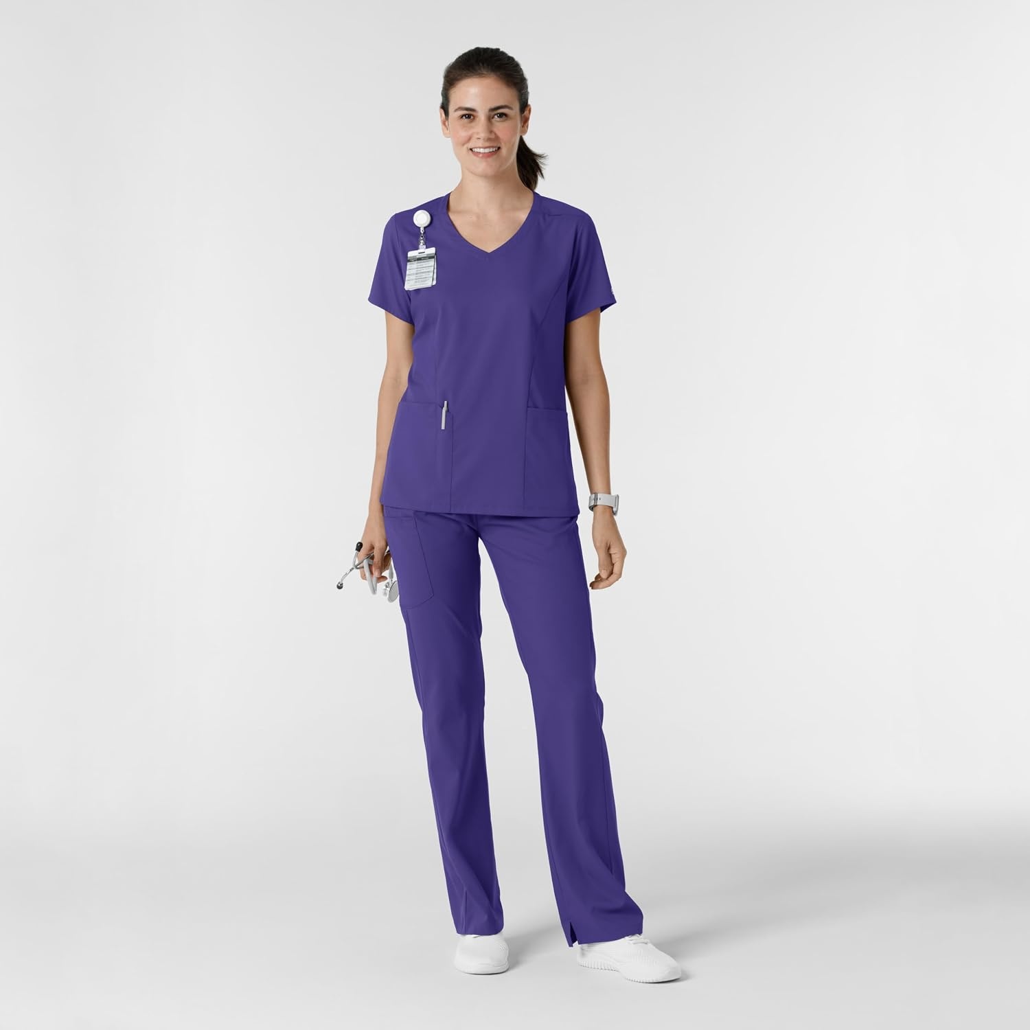 WINK Boundless Women’s Bootcut Scrub Pant | Womens Scrub Pant Teal Mid Rise(Grape)