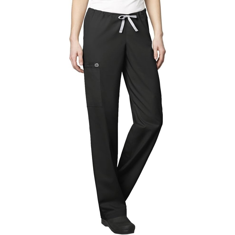 WINK WonderWORK Unisex Drawstring Cargo Scrub Pant(Black)
