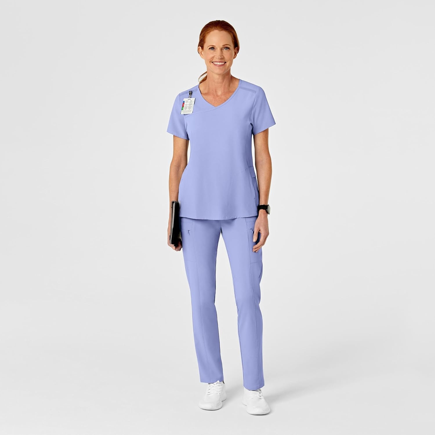 Wink Renew Women’s High Waist Slim Leg Scrub Pant(Ceil Blue)