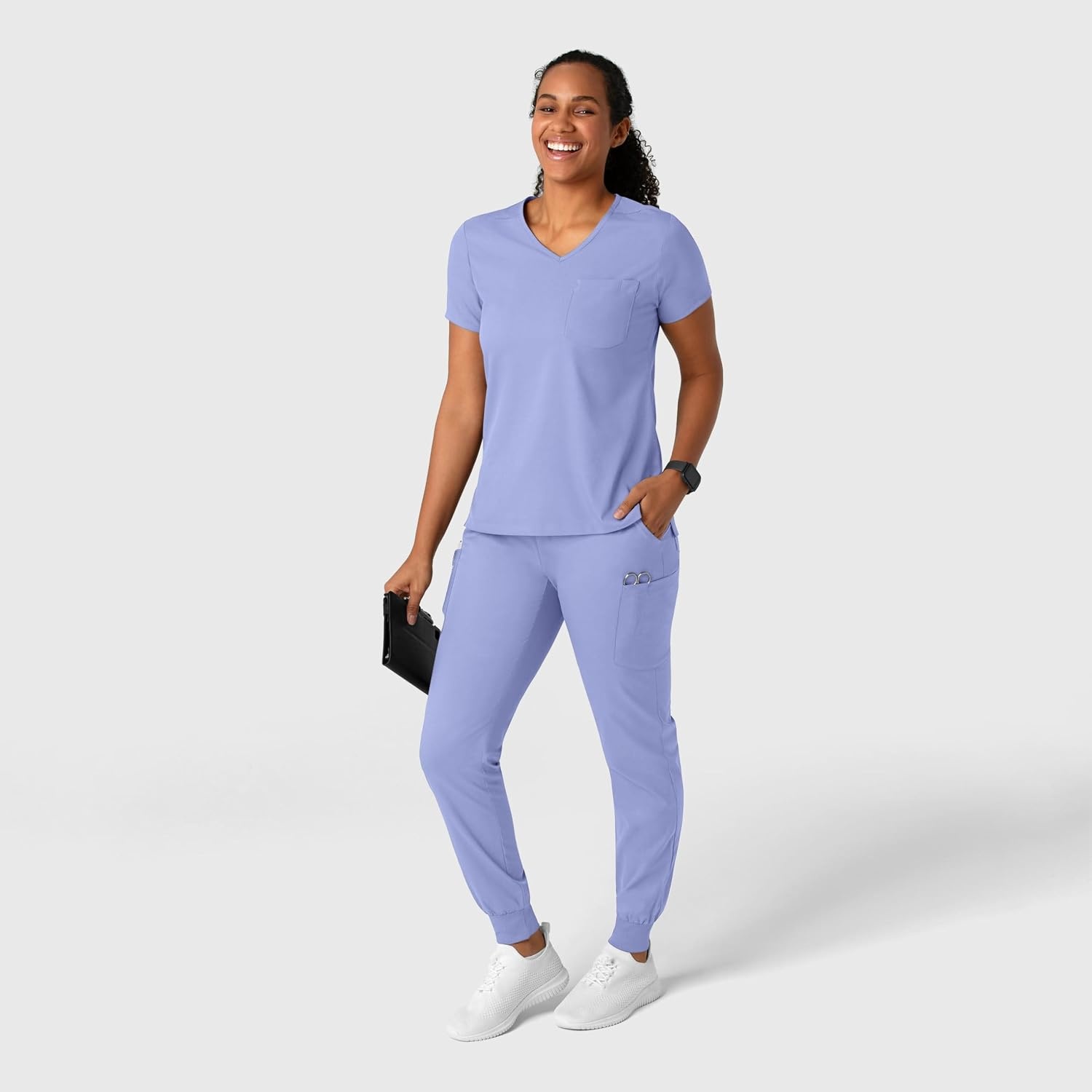 WonderWink Women’s Women’s Jogger Scrub Pant(Ceil Blue)
