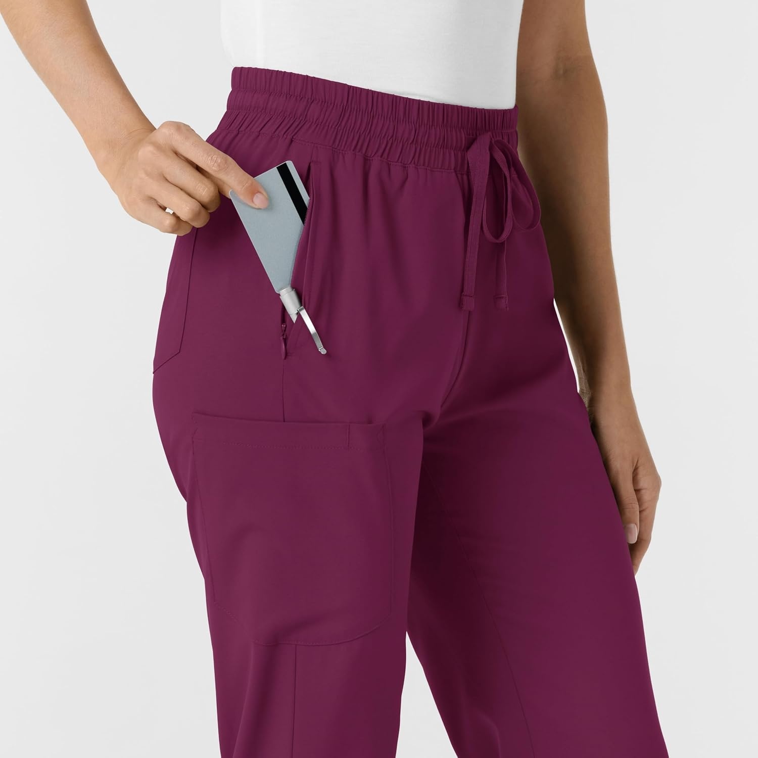 WINK Boundless Women’s Bootcut Scrub Pant | Womens Scrub Pant Teal Mid Rise(Wine)