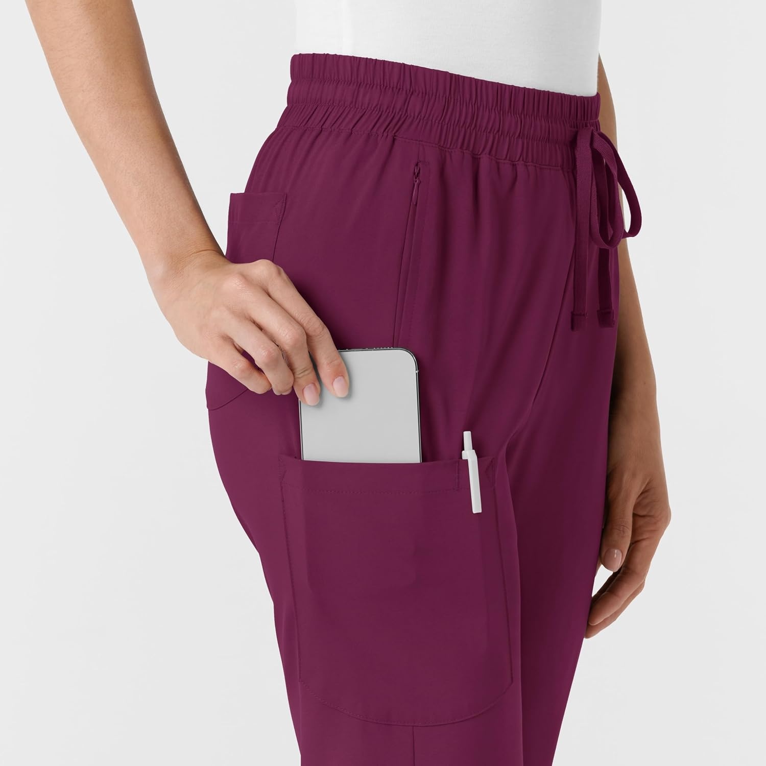 WINK Boundless Women’s Bootcut Scrub Pant | Womens Scrub Pant Teal Mid Rise(Wine)