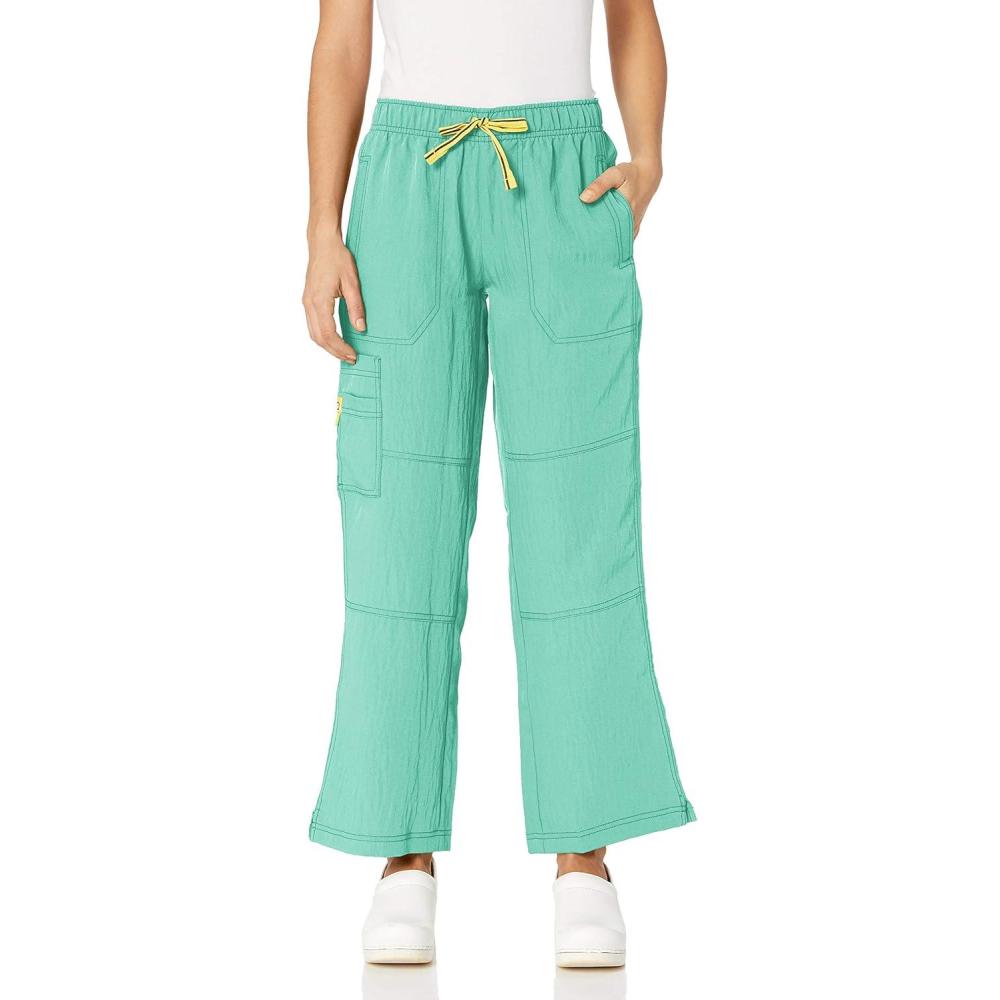 WonderWink Womens Four Stretch Cargo Scrub Pant(Aruba Blue)