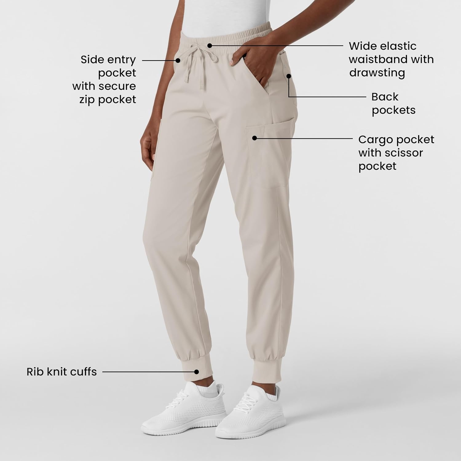 WonderWink Women’s Women’s Jogger Scrub Pant(Cloud)