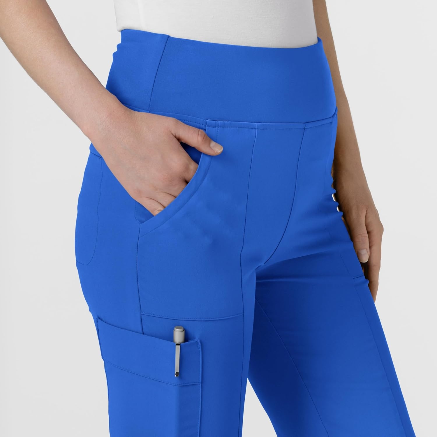 Wink Scrubs for Women, Renew, Cargo Flare Pants, with 7 Pockets(Royal)