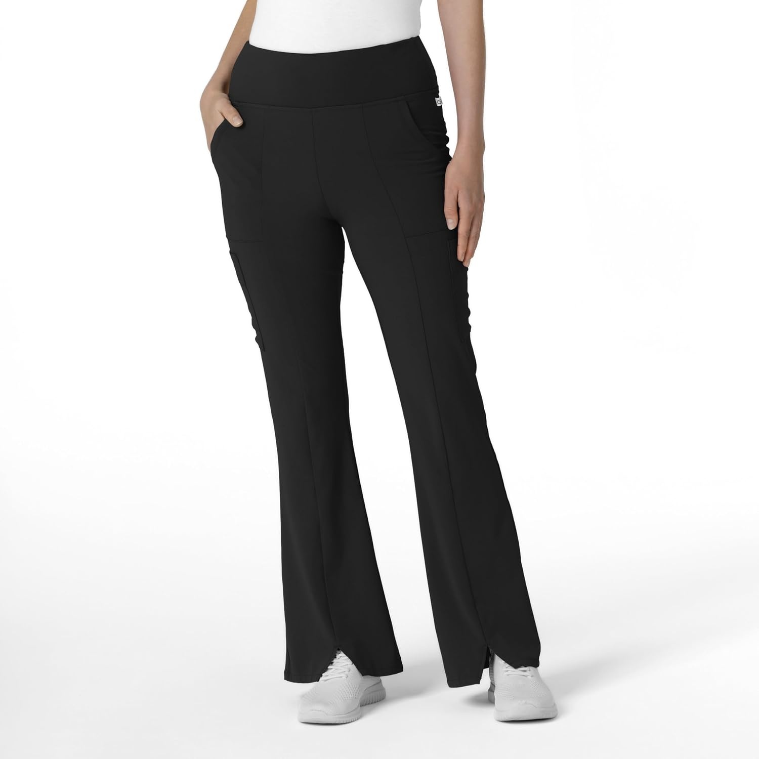 Wink Scrubs for Women, Renew, Cargo Flare Pants, with 7 Pockets(Black)