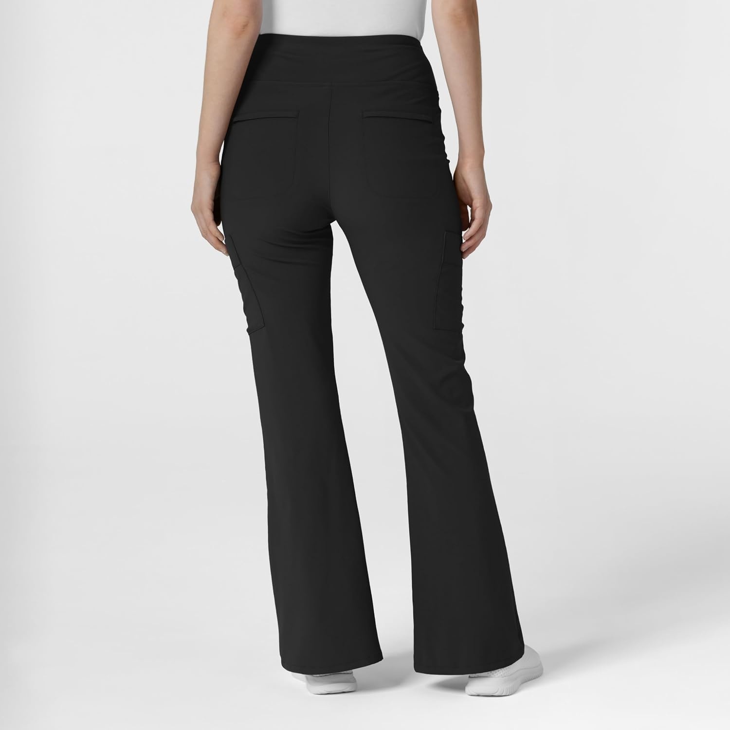 Wink Scrubs for Women, Renew, Cargo Flare Pants, with 7 Pockets(Black)