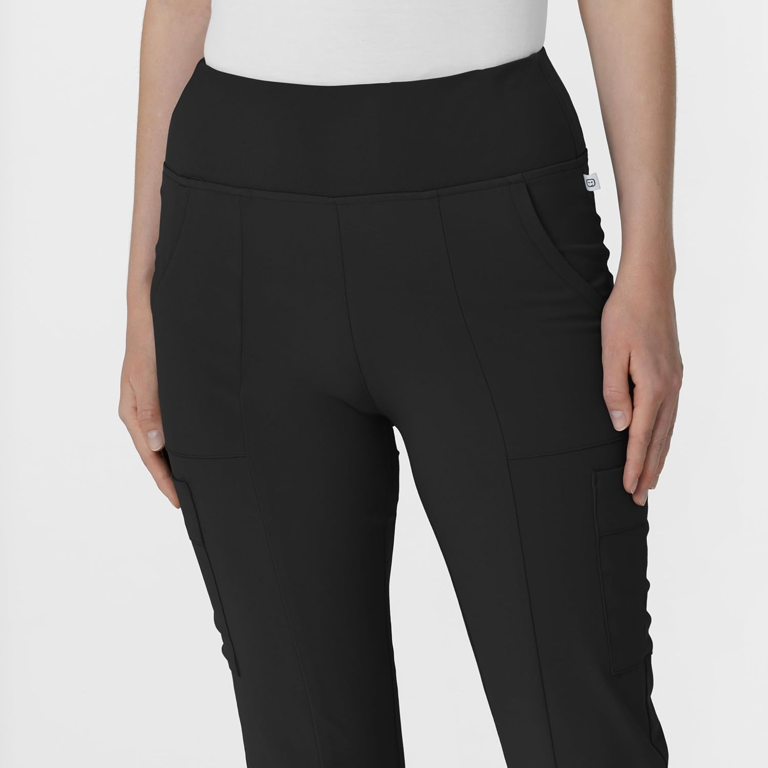 Wink Scrubs for Women, Renew, Cargo Flare Pants, with 7 Pockets(Black)