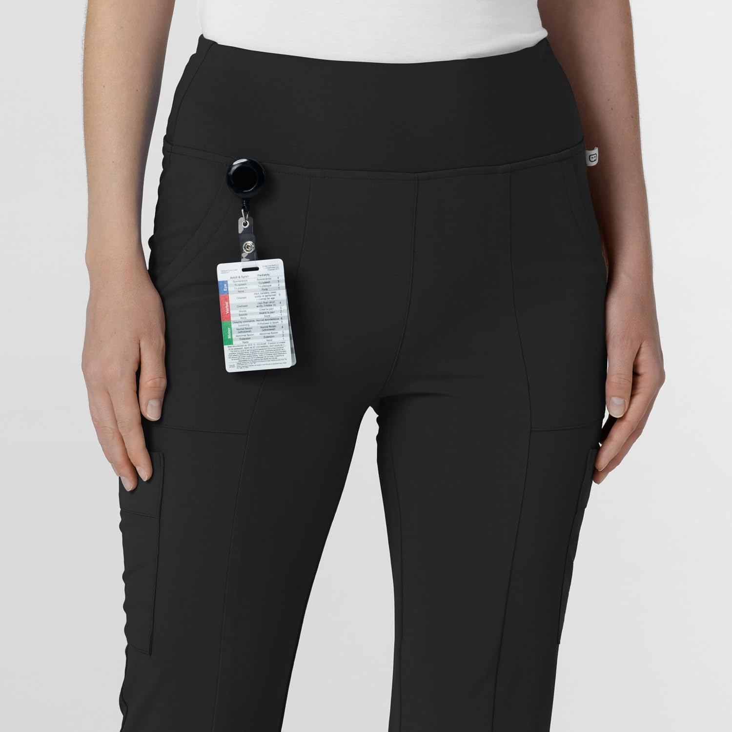 Wink Scrubs for Women, Renew, Cargo Flare Pants, with 7 Pockets(Black)