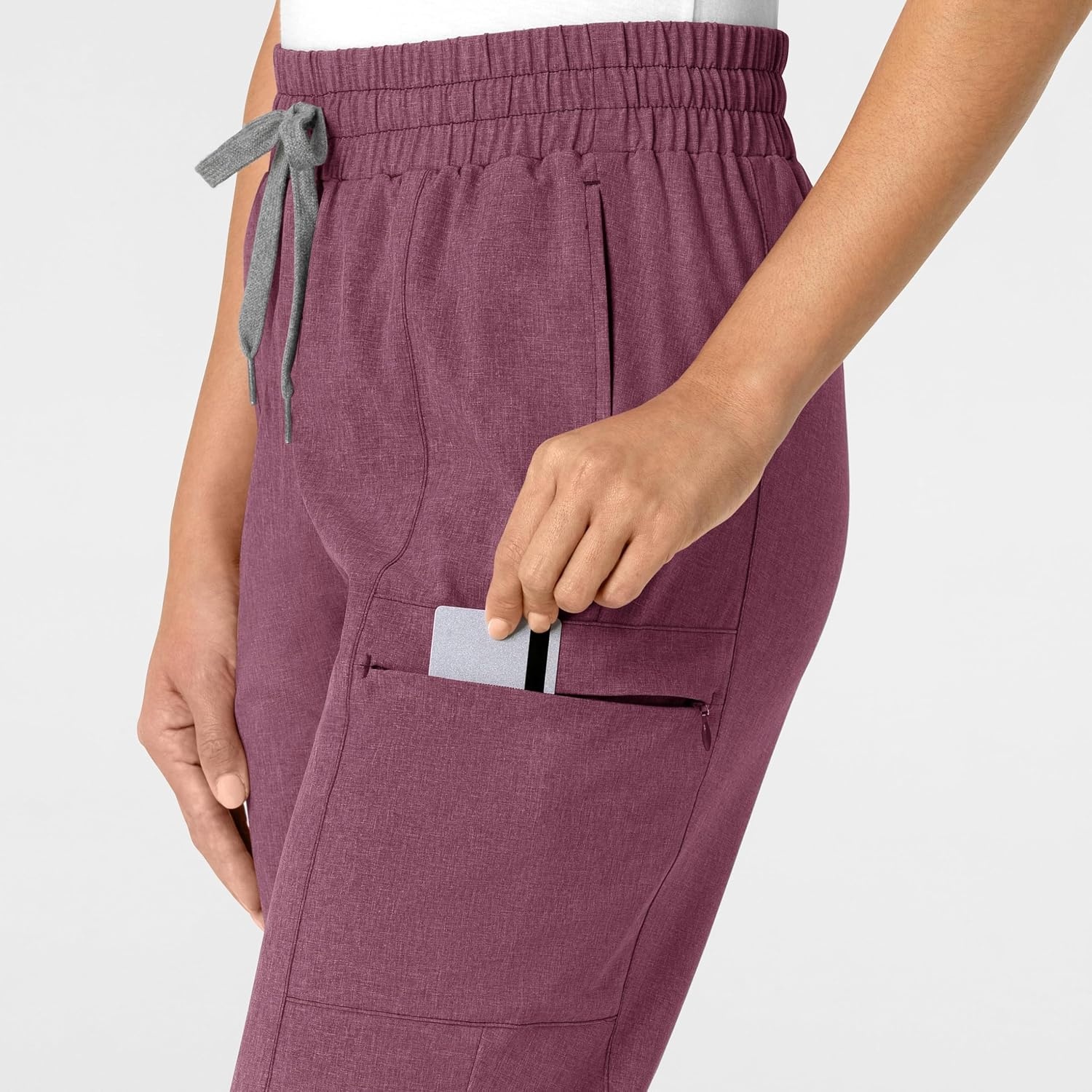 Wink Renew Women’s High Waist Slim Leg Scrub Pant(Wine Heather)