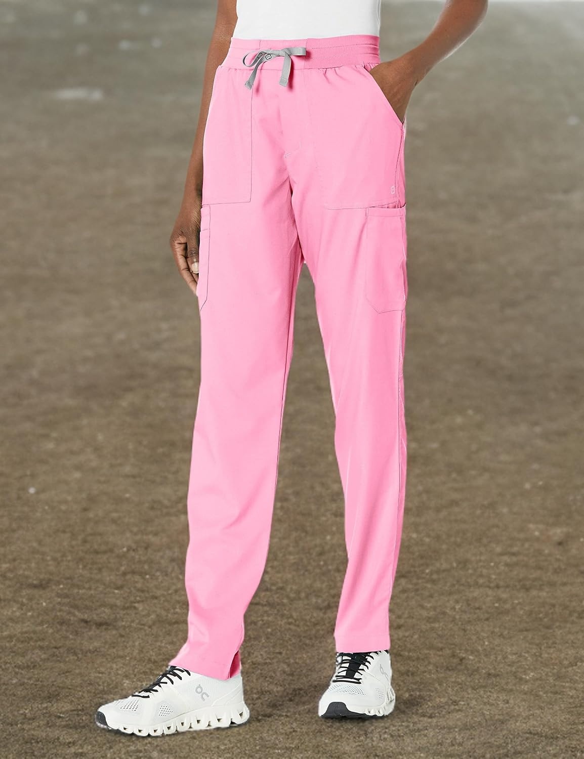 Wink PRO Women’s Slim Leg Cargo Scrub Pant(Pink Blossom)