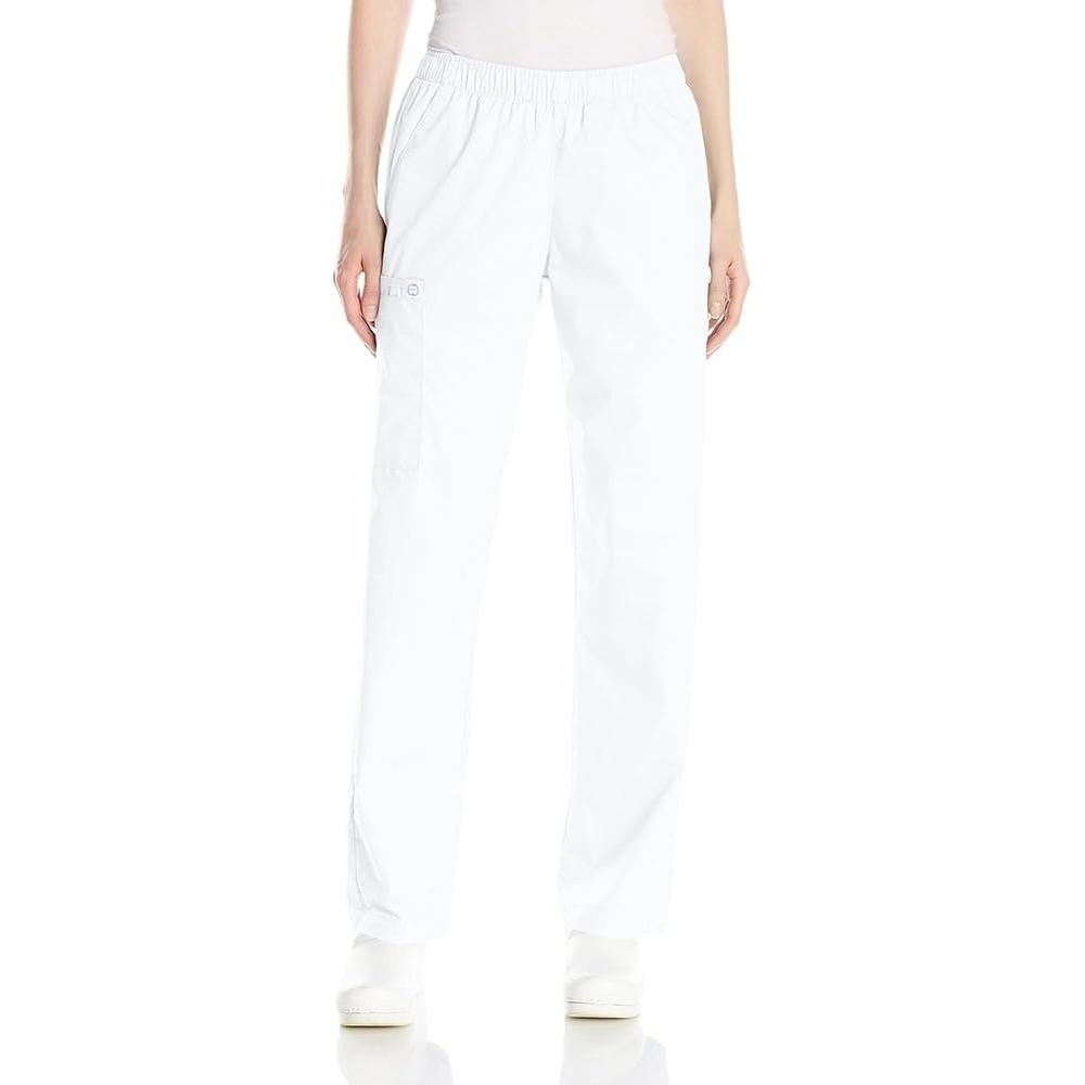 WINK Scrubs for Women, Boundless, Bootcut Pants with Drawstring and 6 Pockets(White)