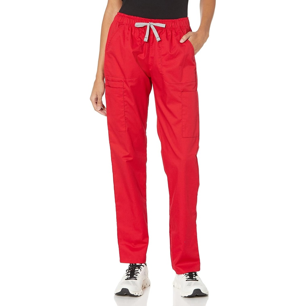 Wink WonderWORK Women’s Convertible Slim Leg Scrub Pant(Red)