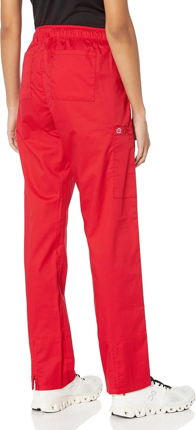 Wink WonderWORK Women’s Convertible Slim Leg Scrub Pant(Red)