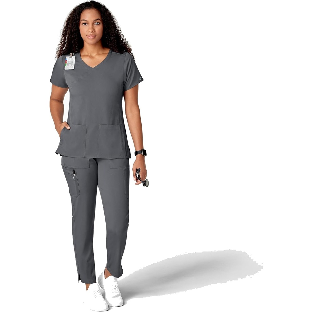 Wink PRO Women’s Slim Leg Cargo Scrub Pant(Pewter)