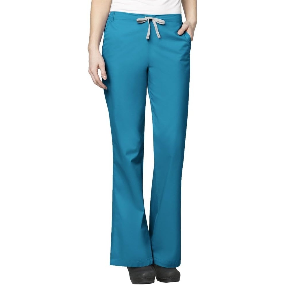 Wink WonderWORK Women’s Flare Leg Scrub Pant, Teal Blue, XL PET