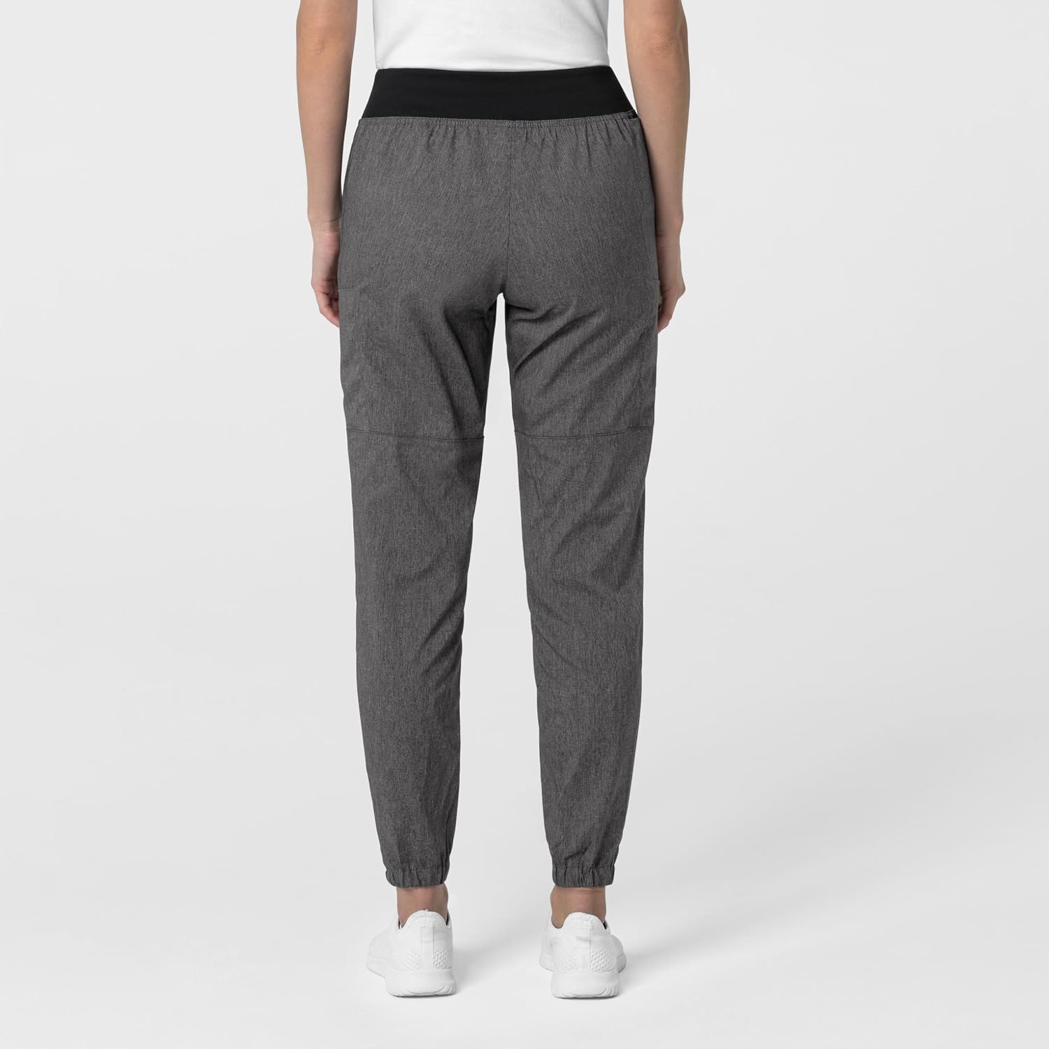 WINK Scrubs for Women, W123, Comfort Waist Cargo Joggers Pants with 8 Pockets(Charcoal Heather)