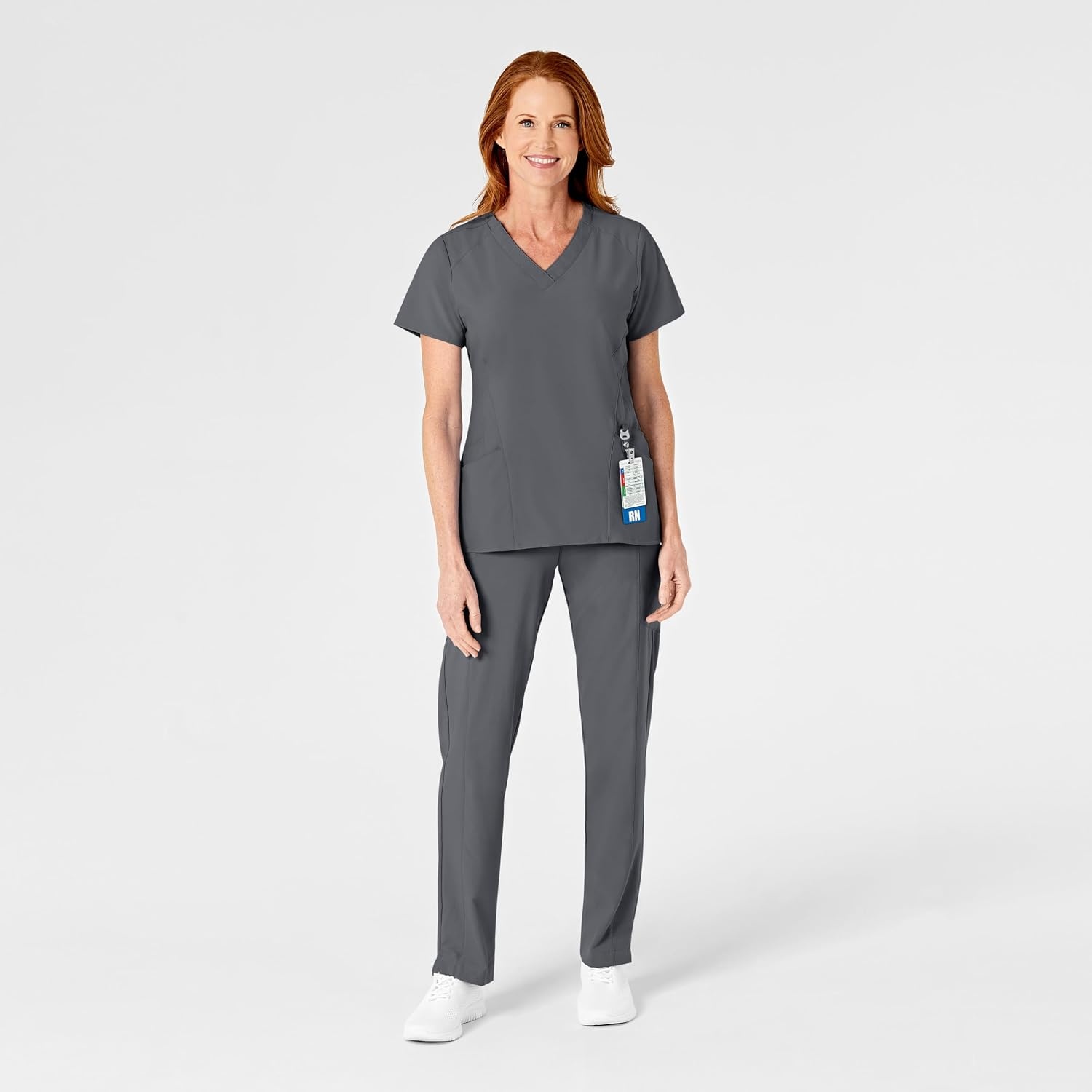 Wink W123 Women’s Flat Front Cargo Scrub Pant(Pewter)