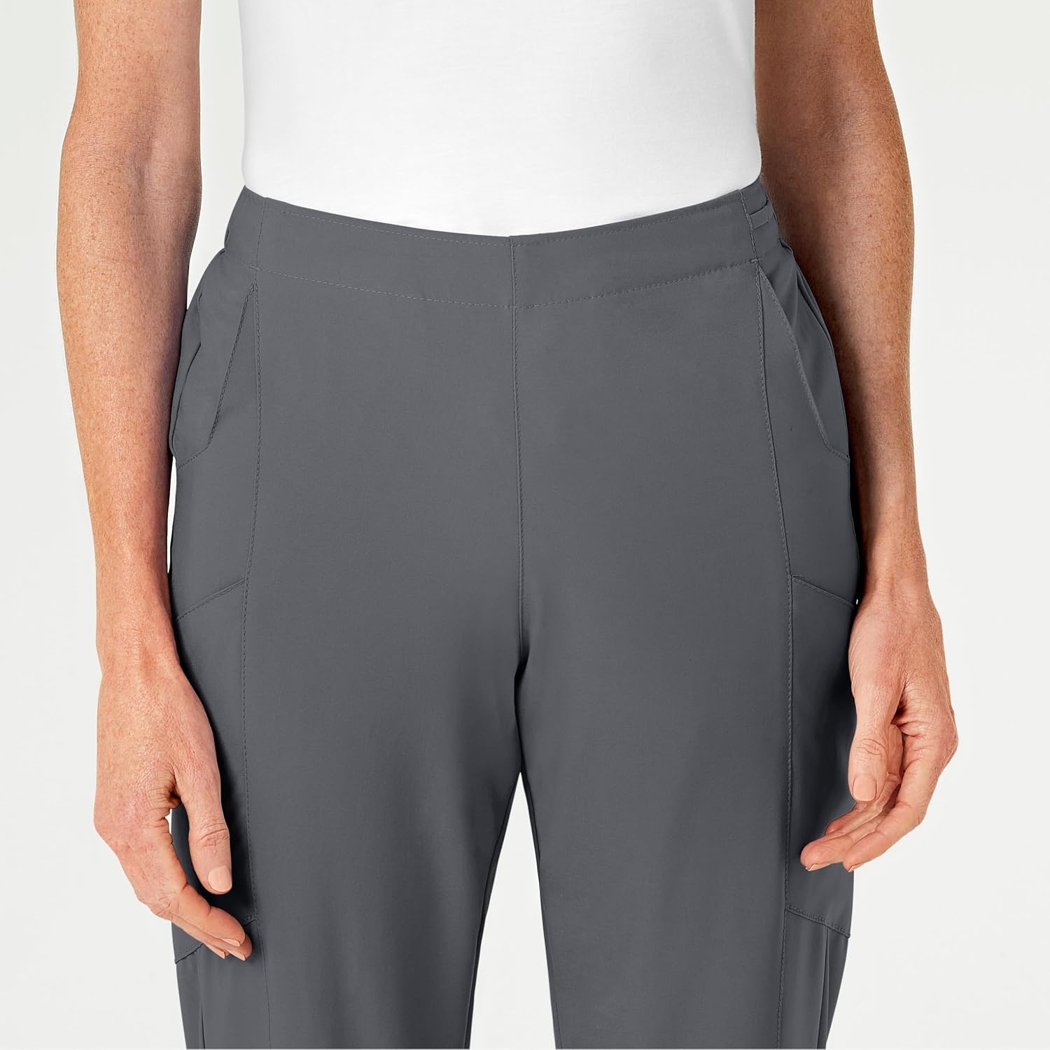 Wink W123 Women’s Flat Front Cargo Scrub Pant(Pewter)