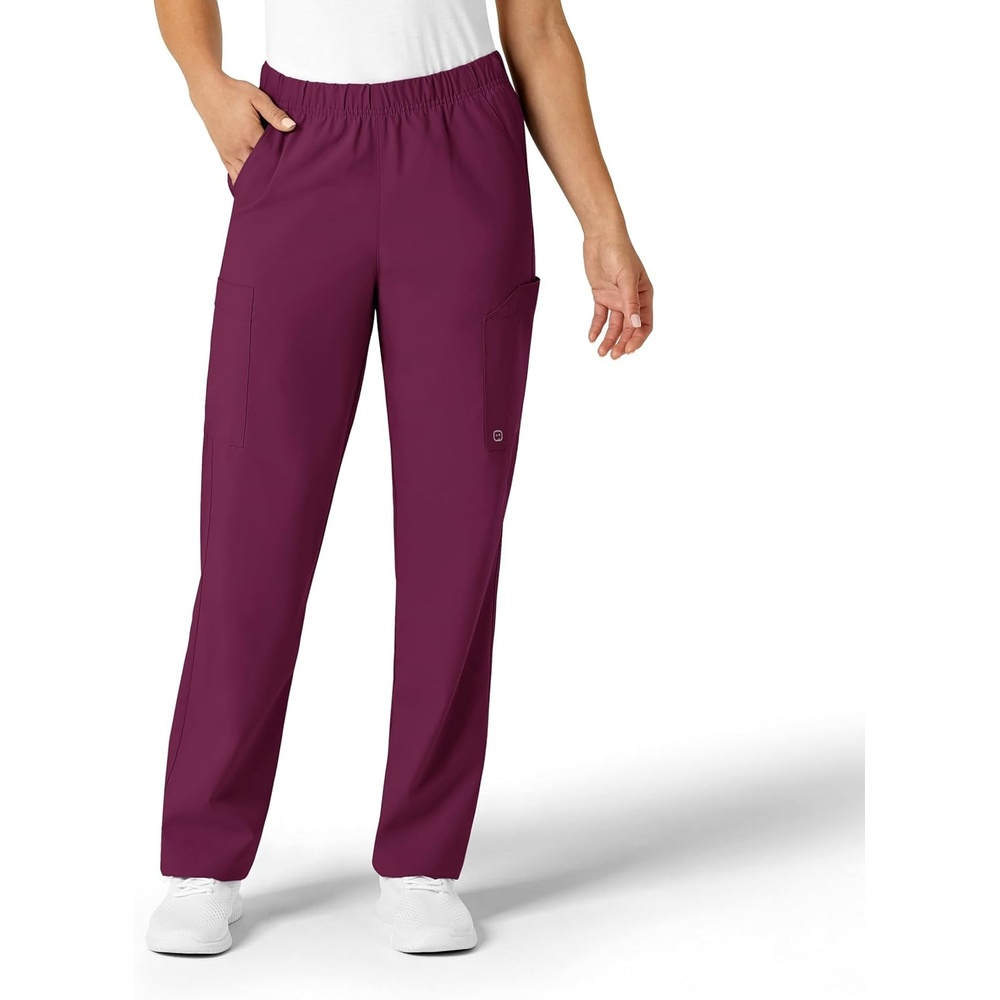 Wink W123 Unisex Multi-Cargo Scrub Pant(Wine)