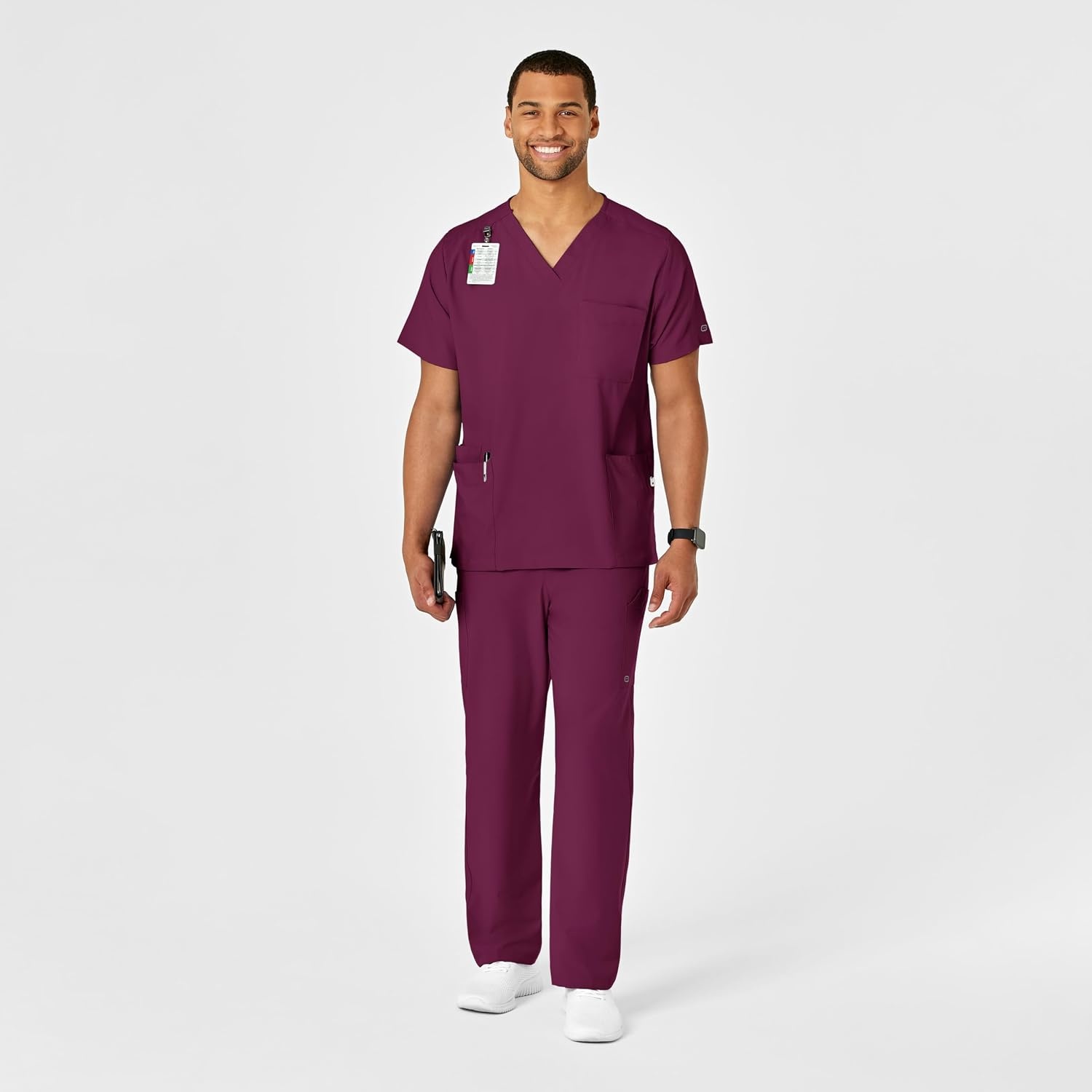 Wink W123 Unisex Multi-Cargo Scrub Pant(Wine)