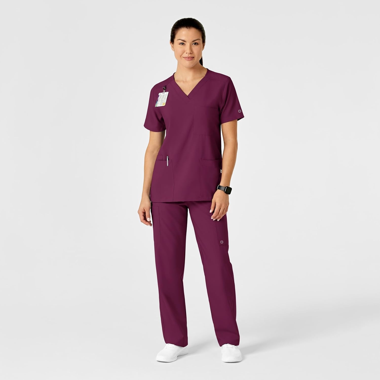 Wink W123 Unisex Multi-Cargo Scrub Pant(Wine)