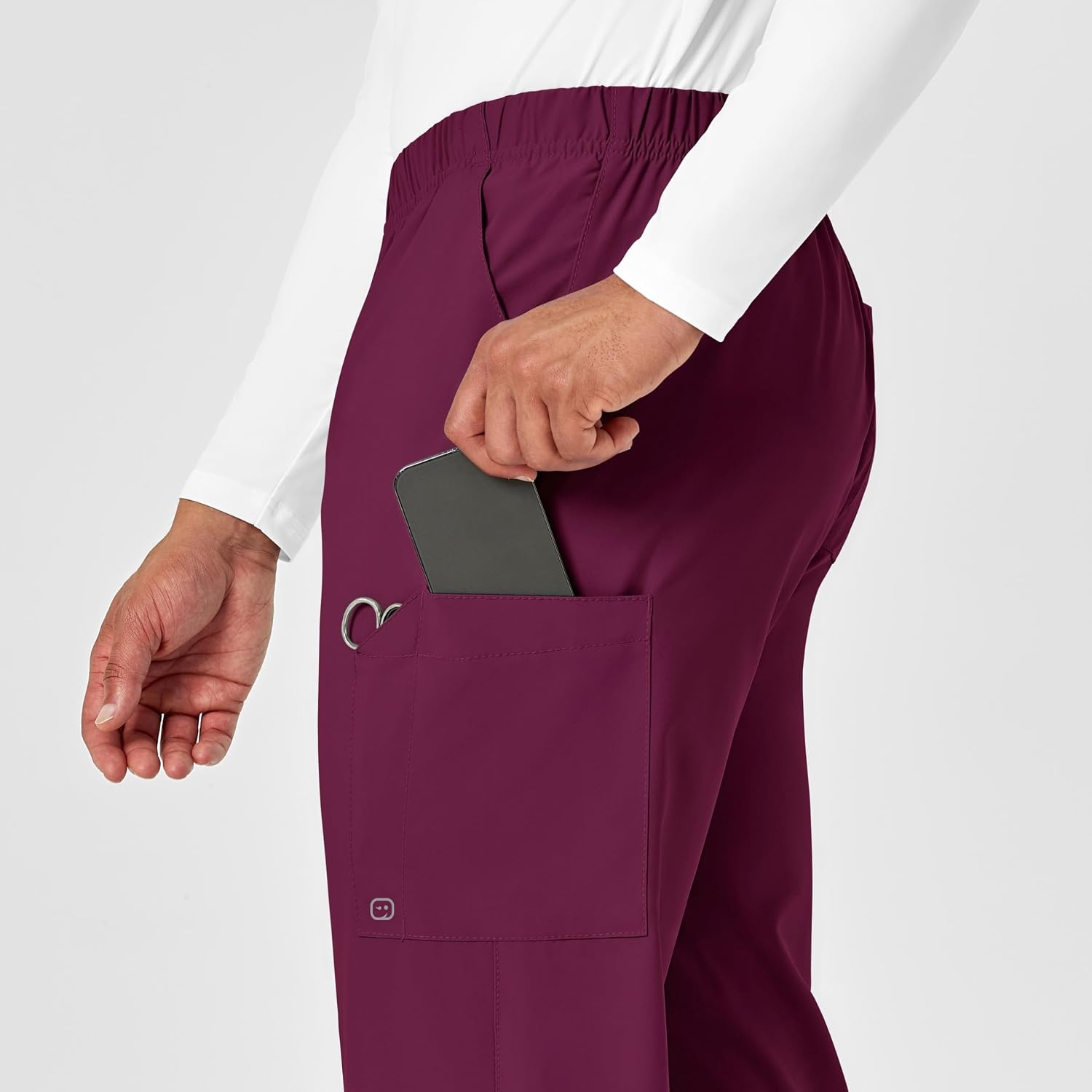 Wink W123 Unisex Multi-Cargo Scrub Pant(Wine)
