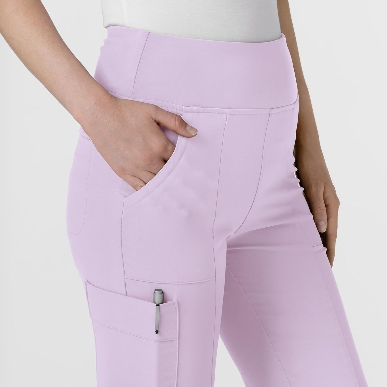 Wink Scrubs for Women, Renew, Cargo Flare Pants, with 7 Pockets(Pastel Lilac)