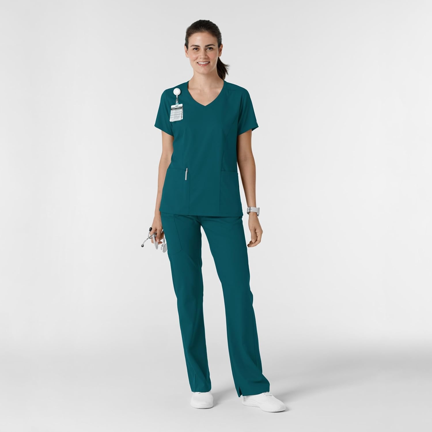 WINK Scrubs for Women, Boundless, Bootcut Pants with Drawstring and 6 Pockets(Caribbean)