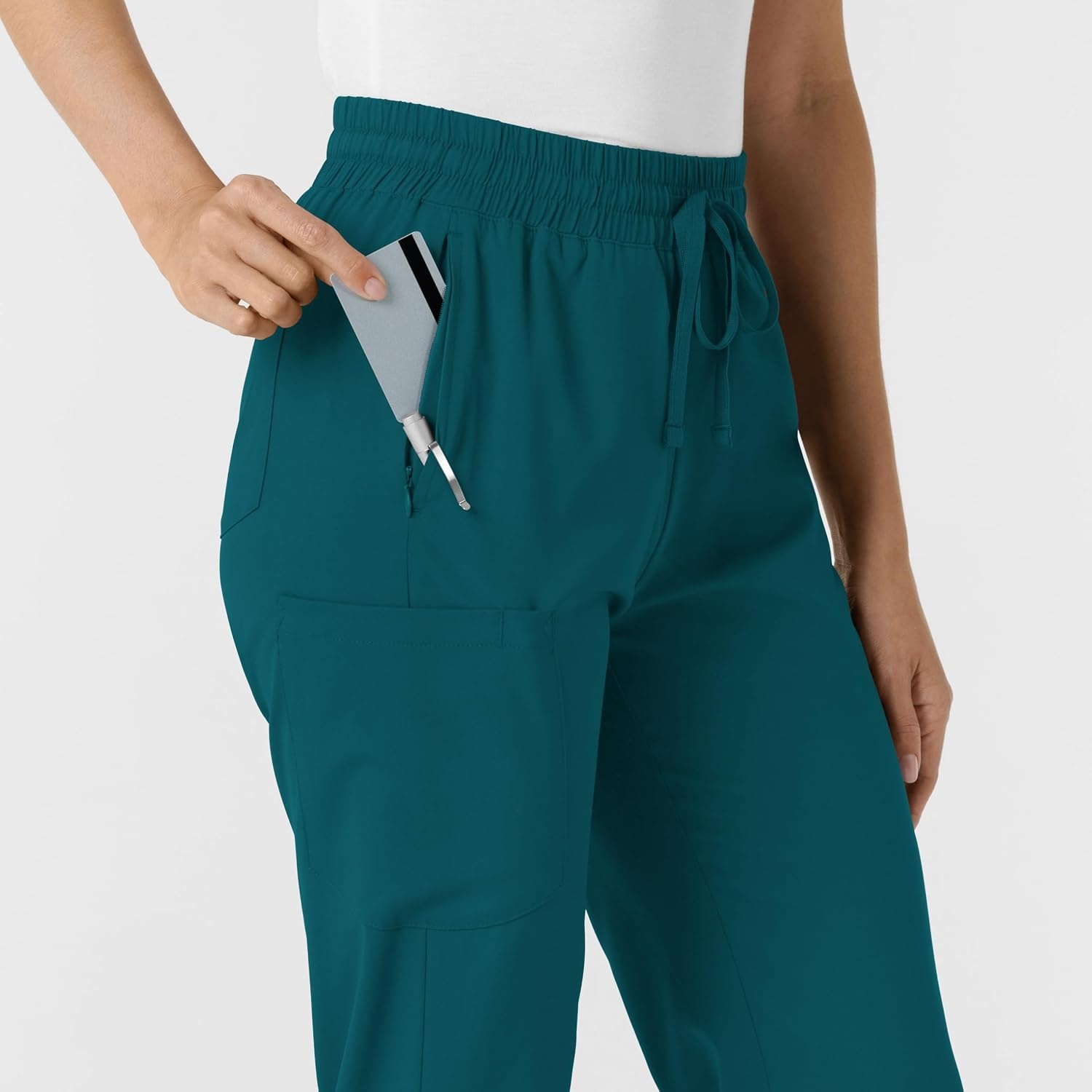 WINK Scrubs for Women, Boundless, Bootcut Pants with Drawstring and 6 Pockets(Caribbean)