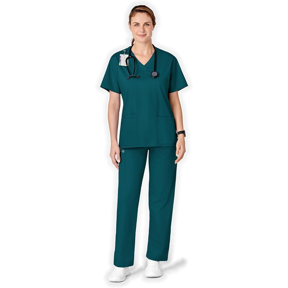 Wonderwork Women’s Pull-on Cargo Scrub Pant(Caribbean Blue)