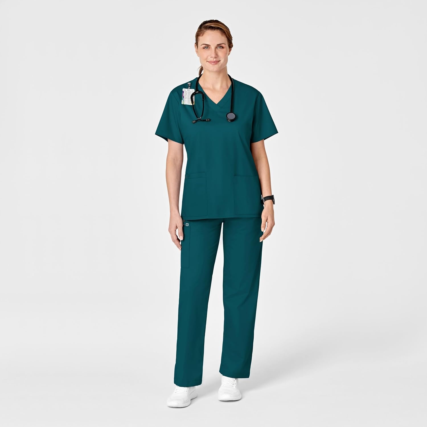 Wonderwork Women’s Pull-on Cargo Scrub Pant(Caribbean Blue)