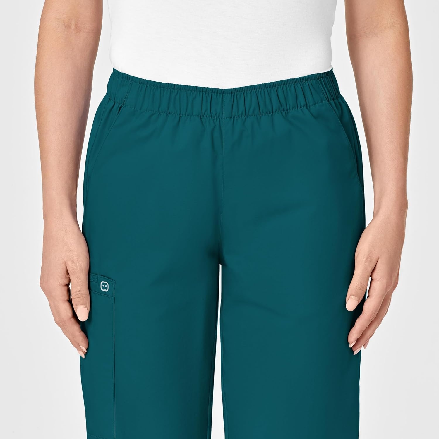 Wonderwork Women’s Pull-on Cargo Scrub Pant(Caribbean Blue)