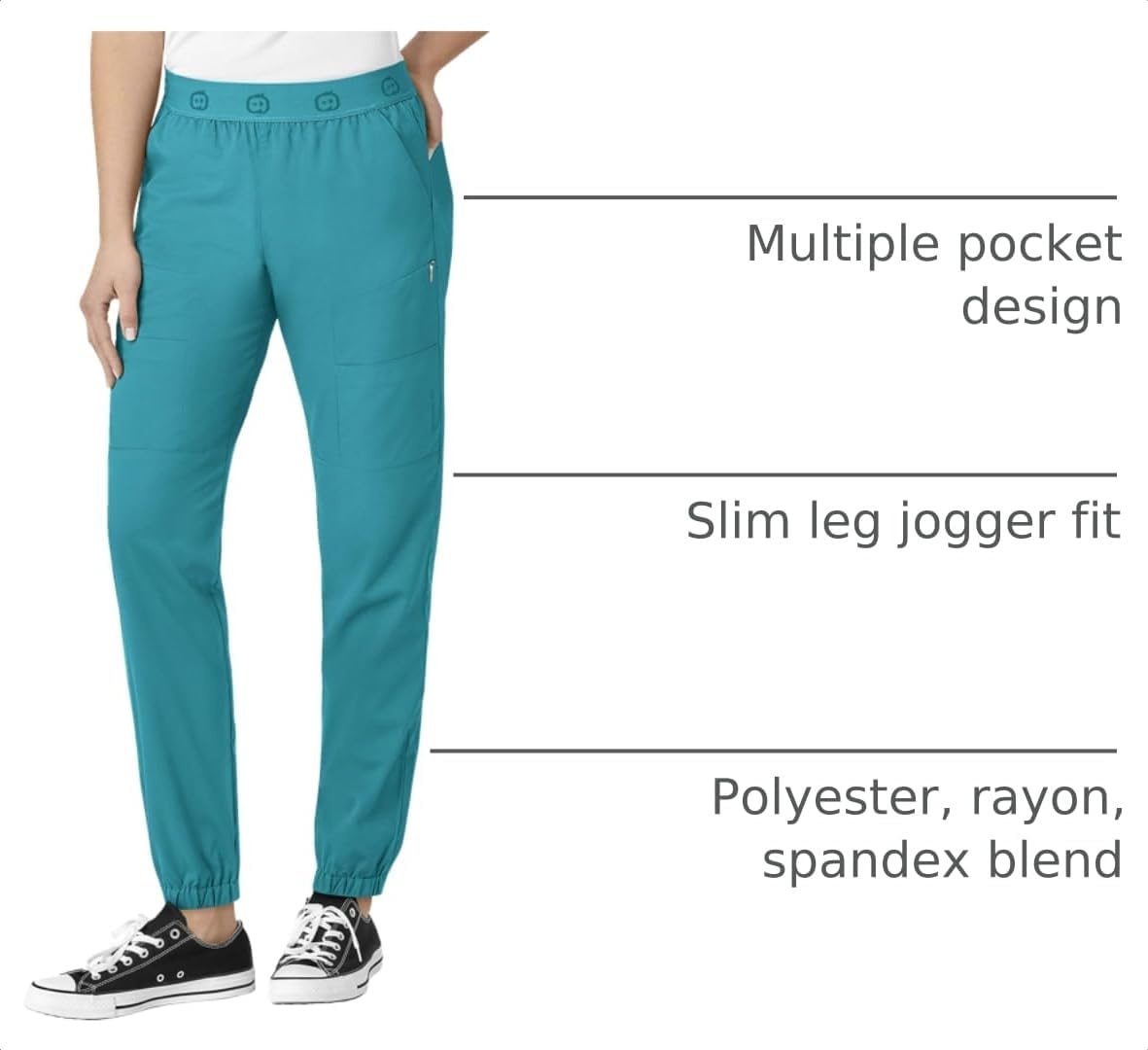 WonderWink Women’s Slim Cargo Jogger Pant(Teal Blue)