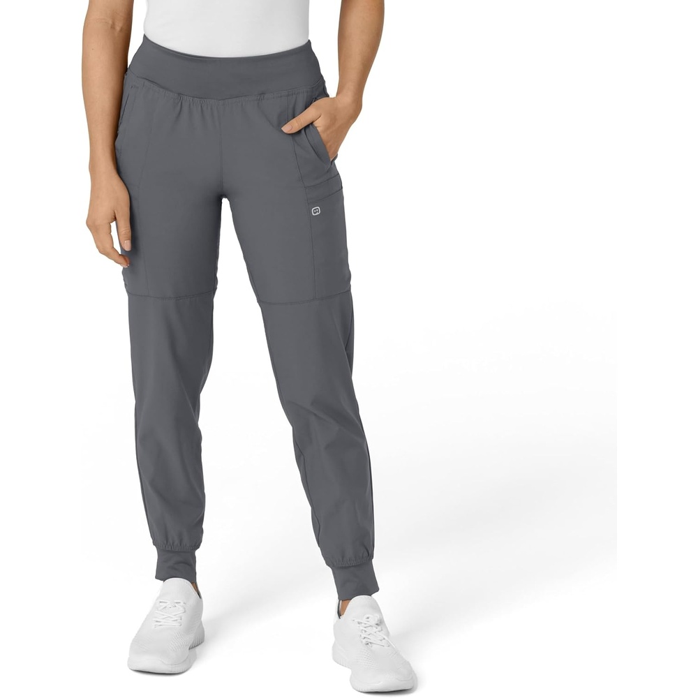 WINK Scrubs for Women, W123, Comfort Waist Cargo Joggers Pants with 8 Pockets(Pewter)