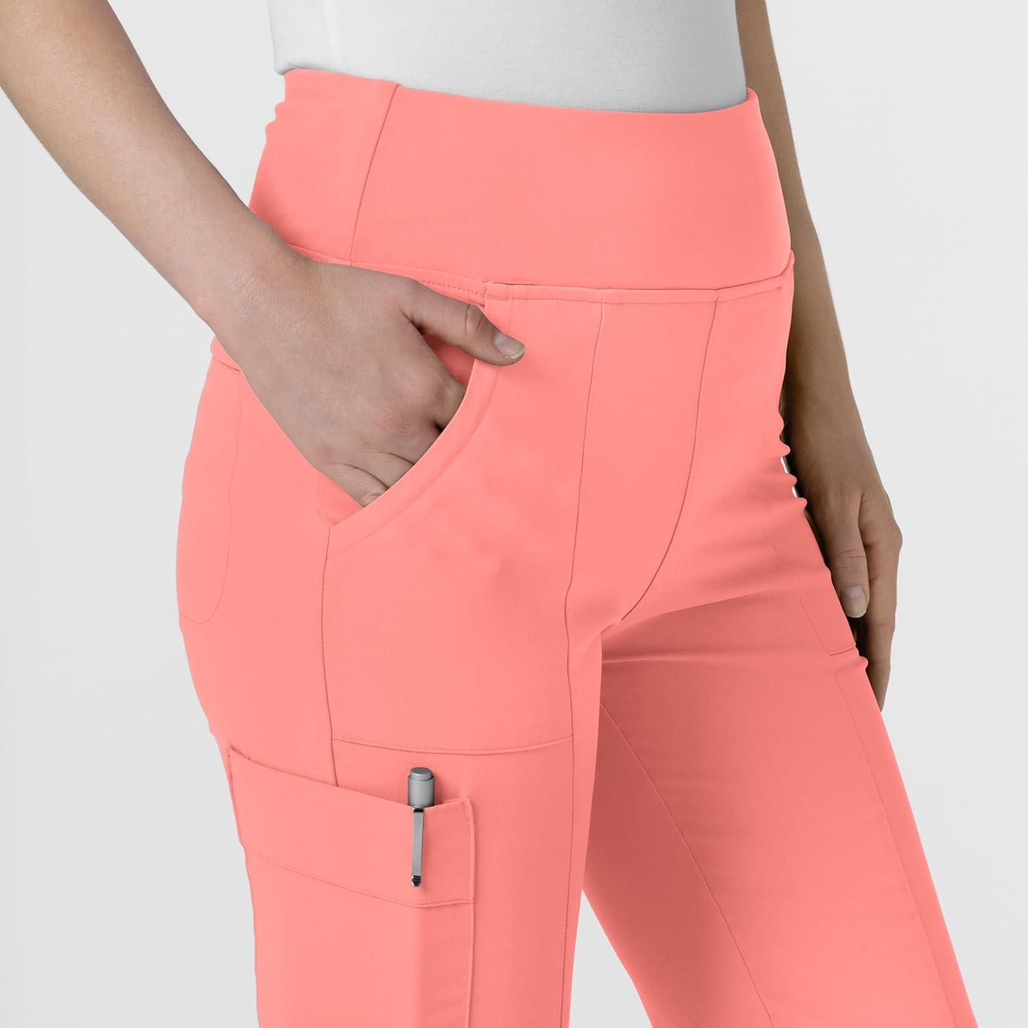 Wink Scrubs for Women, Renew, Cargo Flare Pants, with 7 Pockets(Paradise Pink)