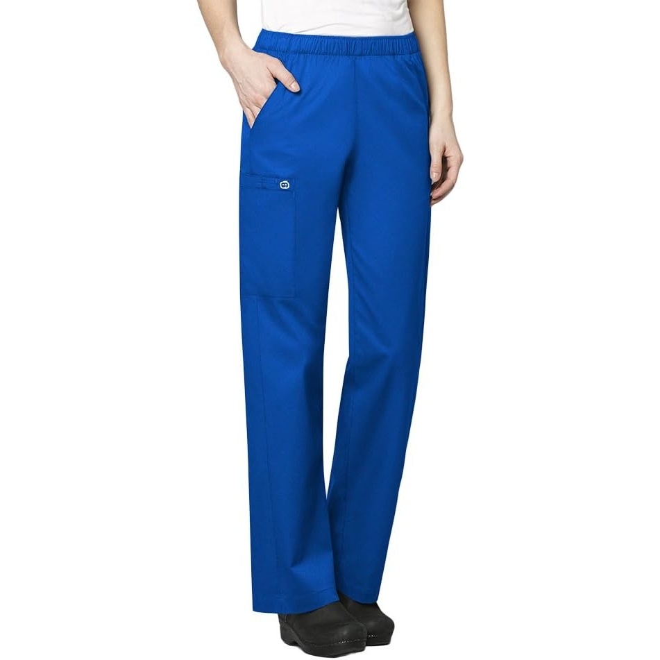 Wink WonderWORK Women’s Pull-On Cargo Scrub Pant, Royal, L PET