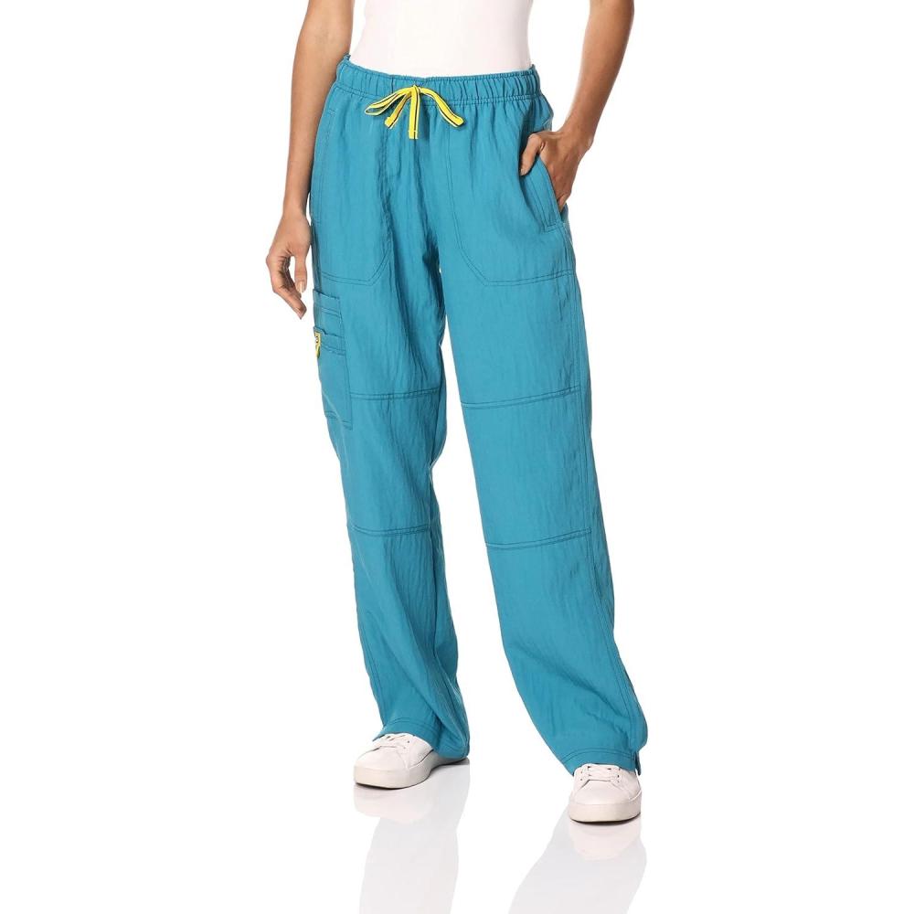 WonderWink Womens Four Stretch Cargo Scrub Pant(Real Teal)