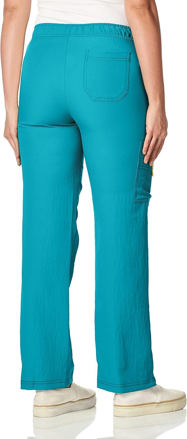 WonderWink Womens Four Stretch Cargo Scrub Pant(Real Teal)
