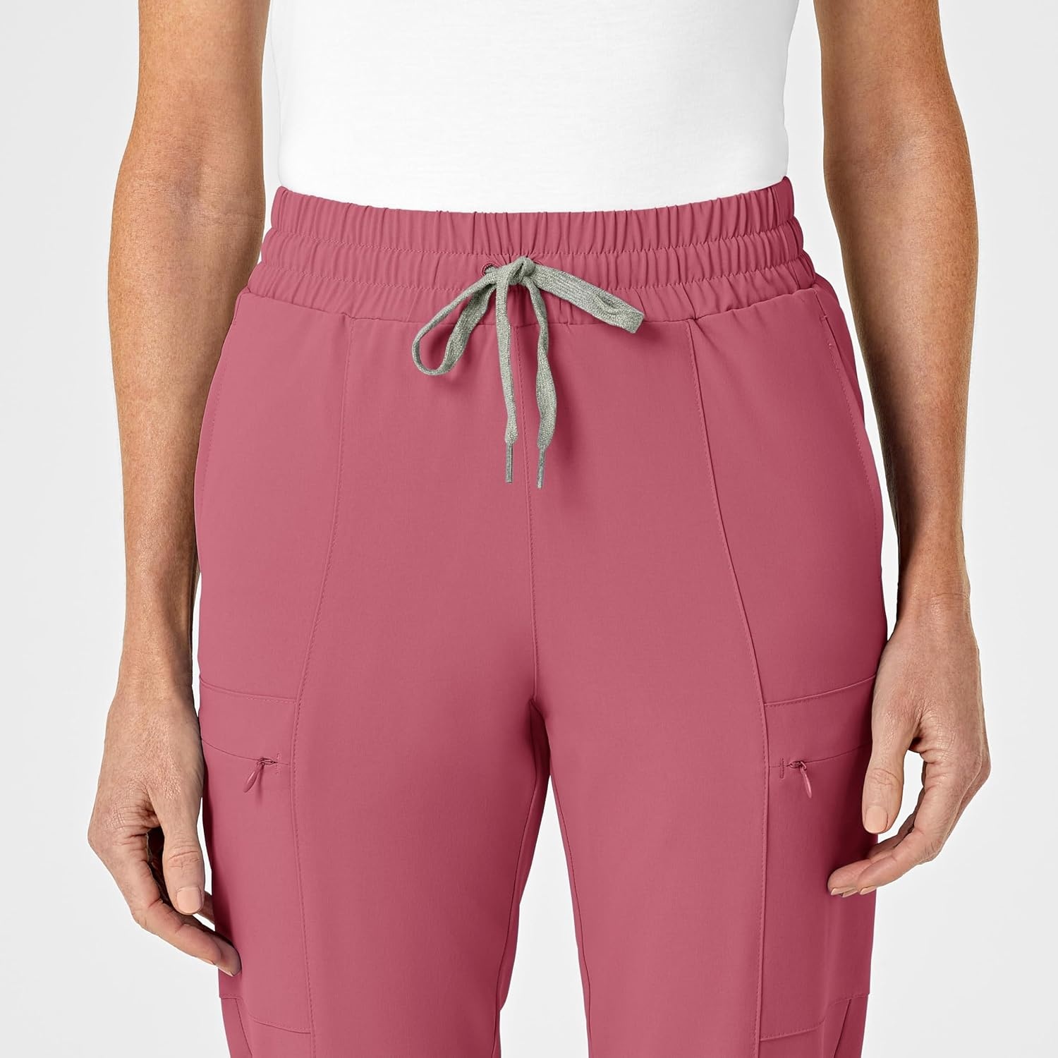 WonderWink Women’s High Waist Slim Leg Scrub Pant(Rosebud)