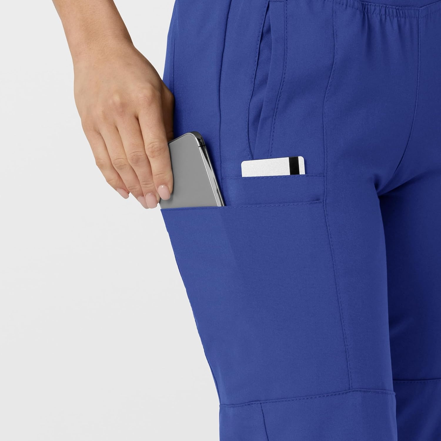 WINK Scrubs for Women, W123, Comfort Waist Cargo Joggers Pants with 8 Pockets(Galaxy Blue)