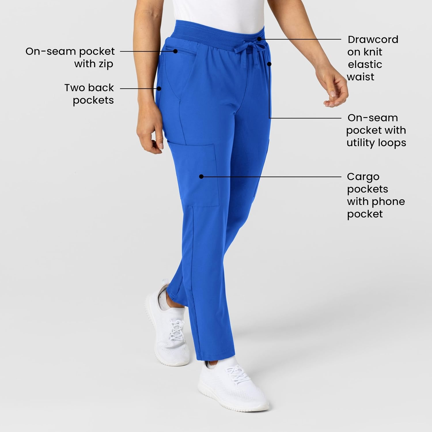 Wink W123 Women’s Flex-n-Reach Track Scrub Pant(Royal)