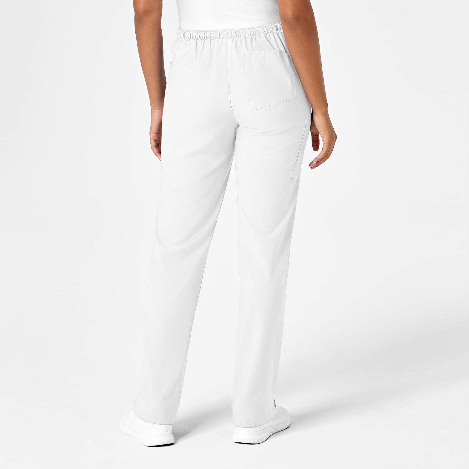 WonderWink W123 Women’s Drawstring Scrub Pant — White, 2X Small Petite