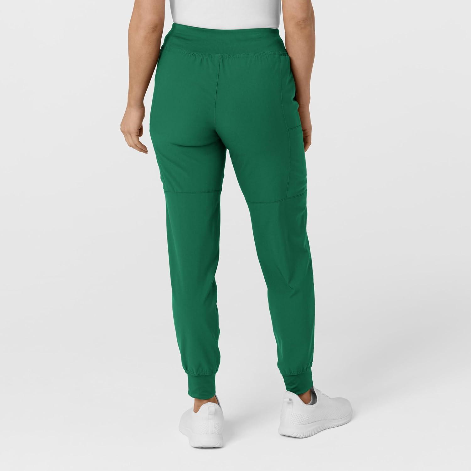 Women’s Comfort Waist Cargo Jogger Scrub Pant, Red, S(Hunter Green)