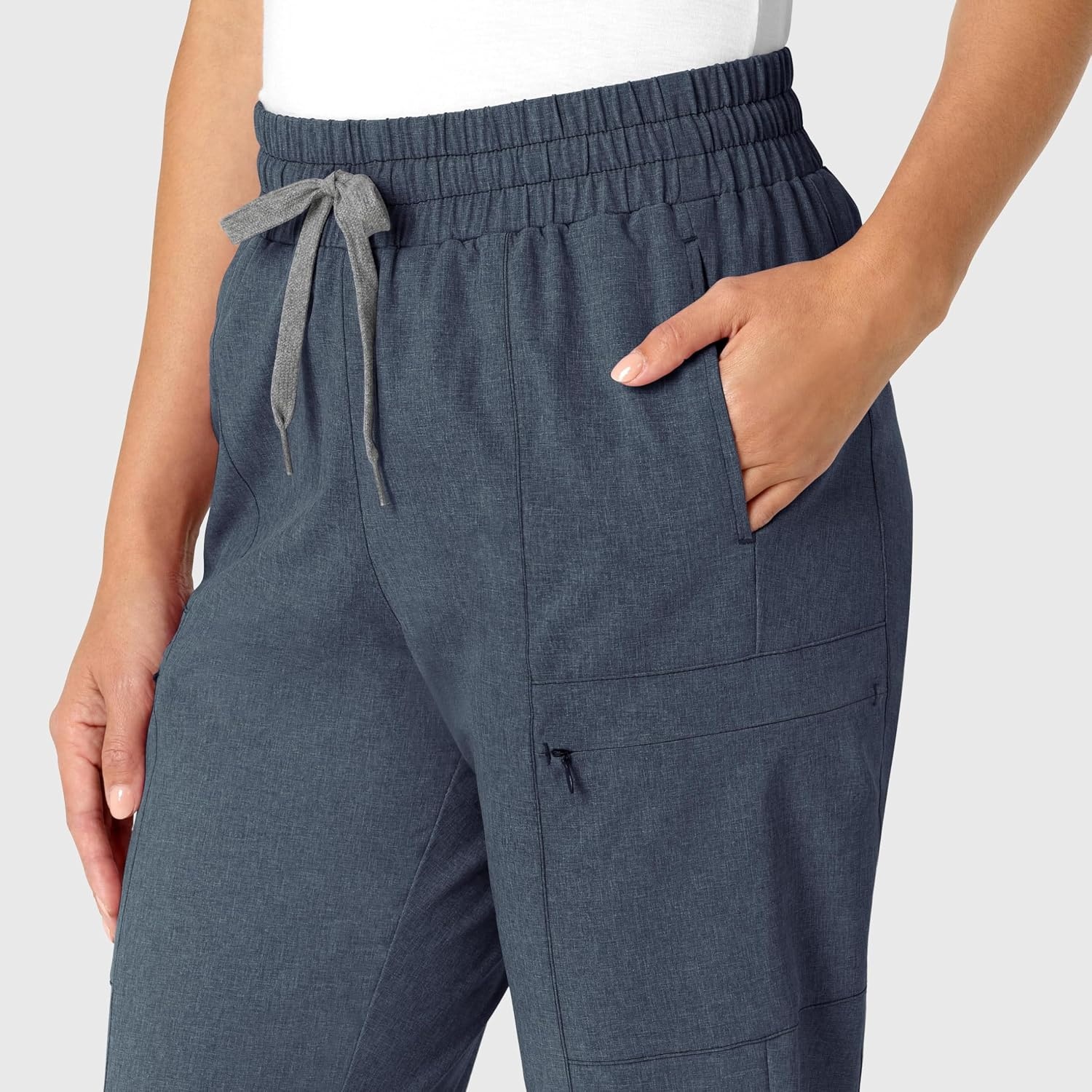 Wink Renew Women’s High Waist Slim Leg Scrub Pant(Navy Heather)