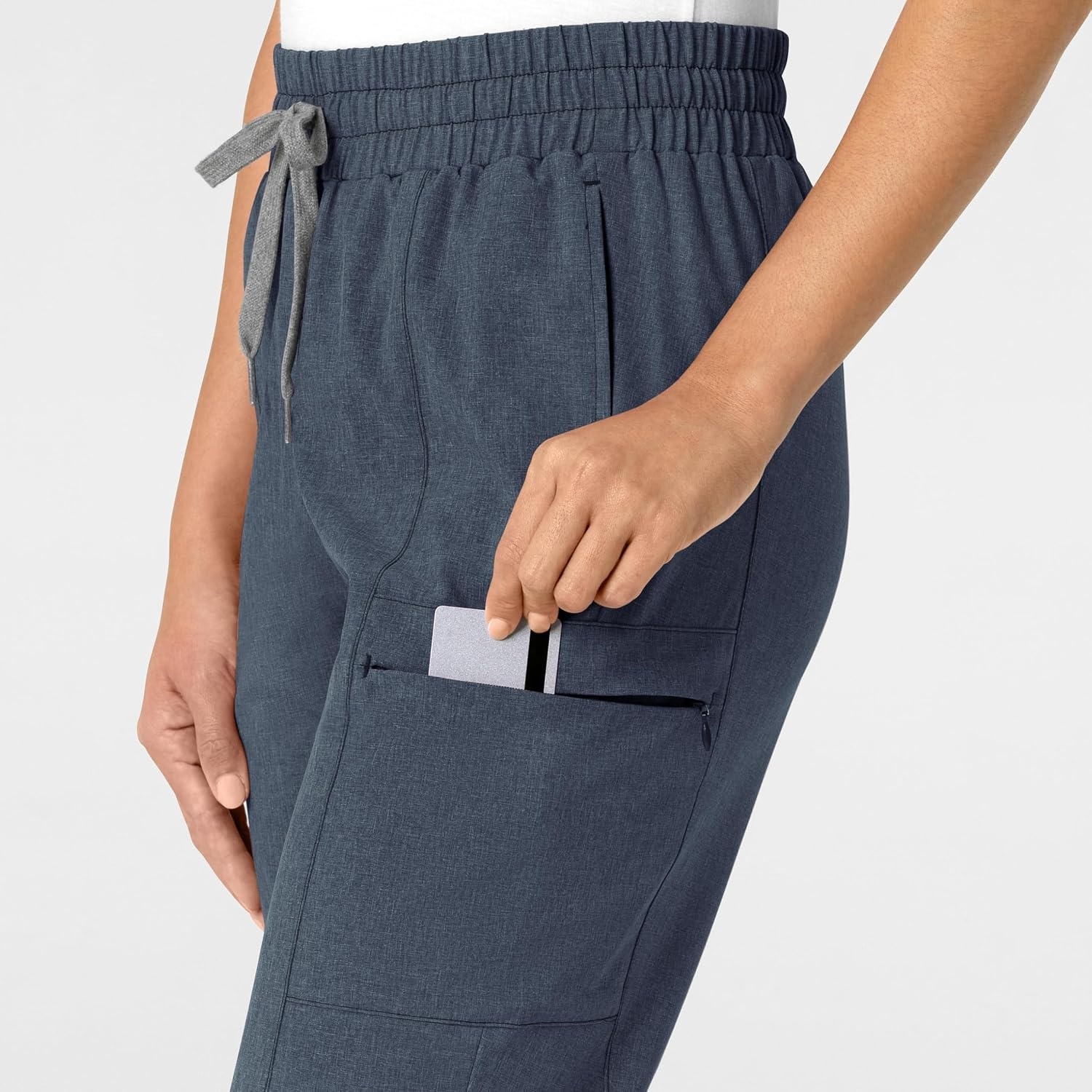 Wink Renew Women’s High Waist Slim Leg Scrub Pant(Navy Heather)