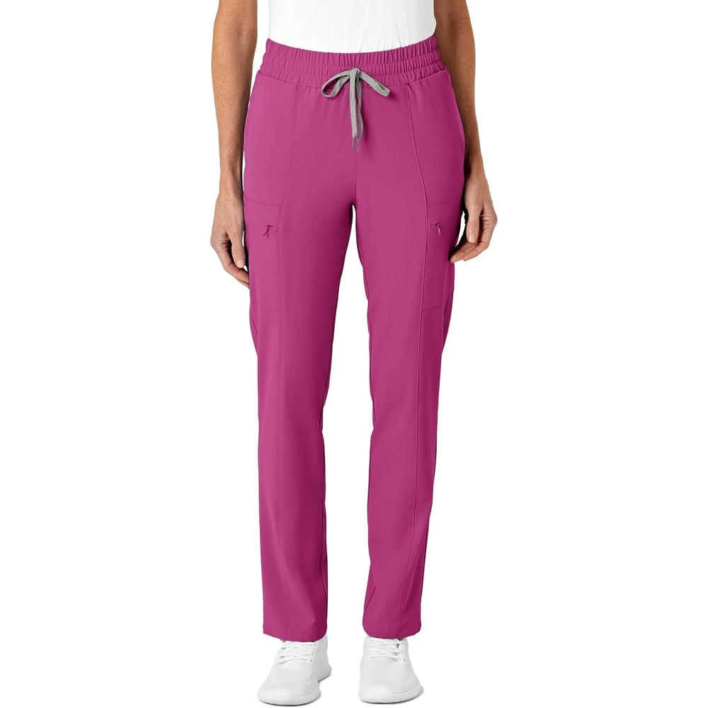 Wink Renew Women’s High Waist Slim Leg Scrub Pant(Raspberry)